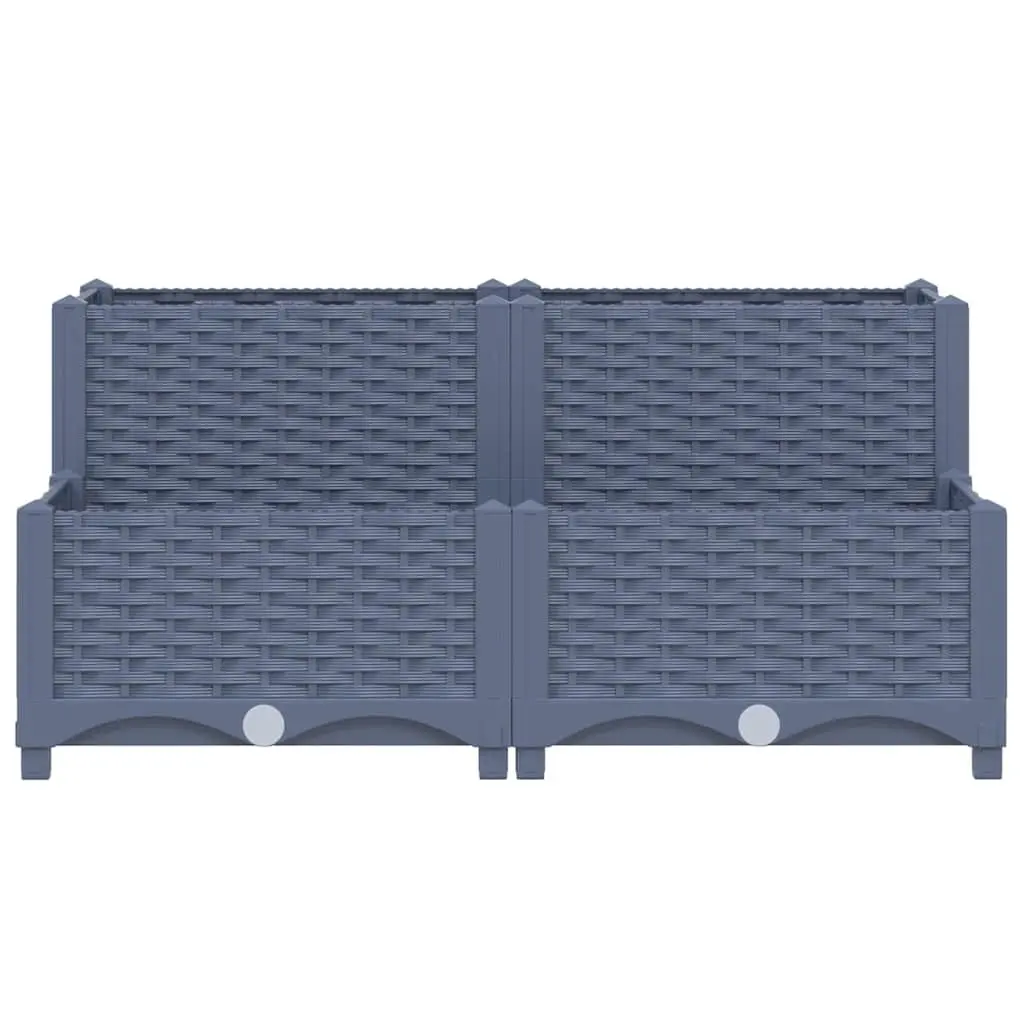Grey Polypropylene Raised Garden Bed 80x80x38cm