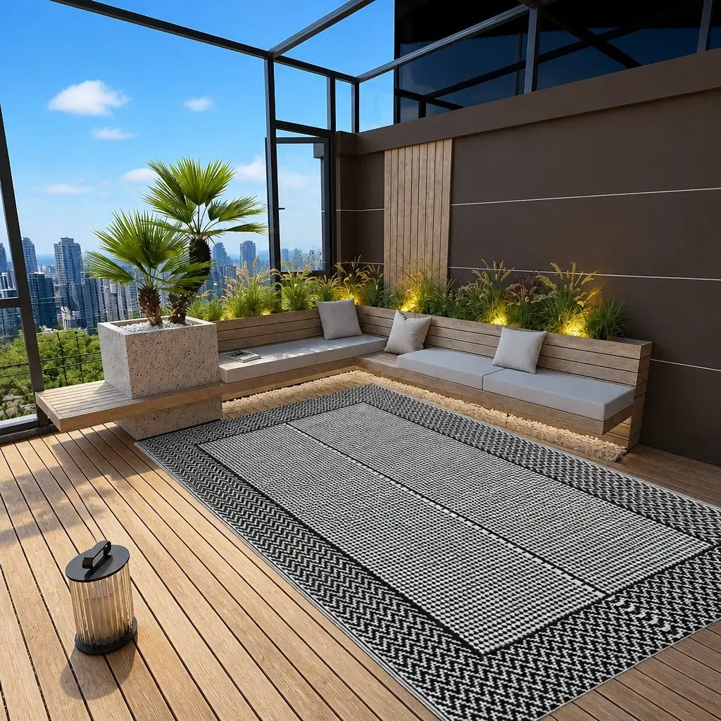 Outdoor Rug PP 160x230 cm Grey