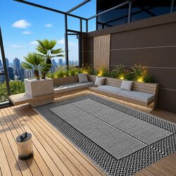 Stylish Grey Outdoor Carpet 160x230 cm for Patios