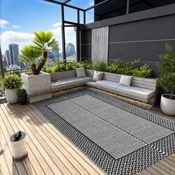 Grey Outdoor Carpet 190x290 cm for Patio and Terrace