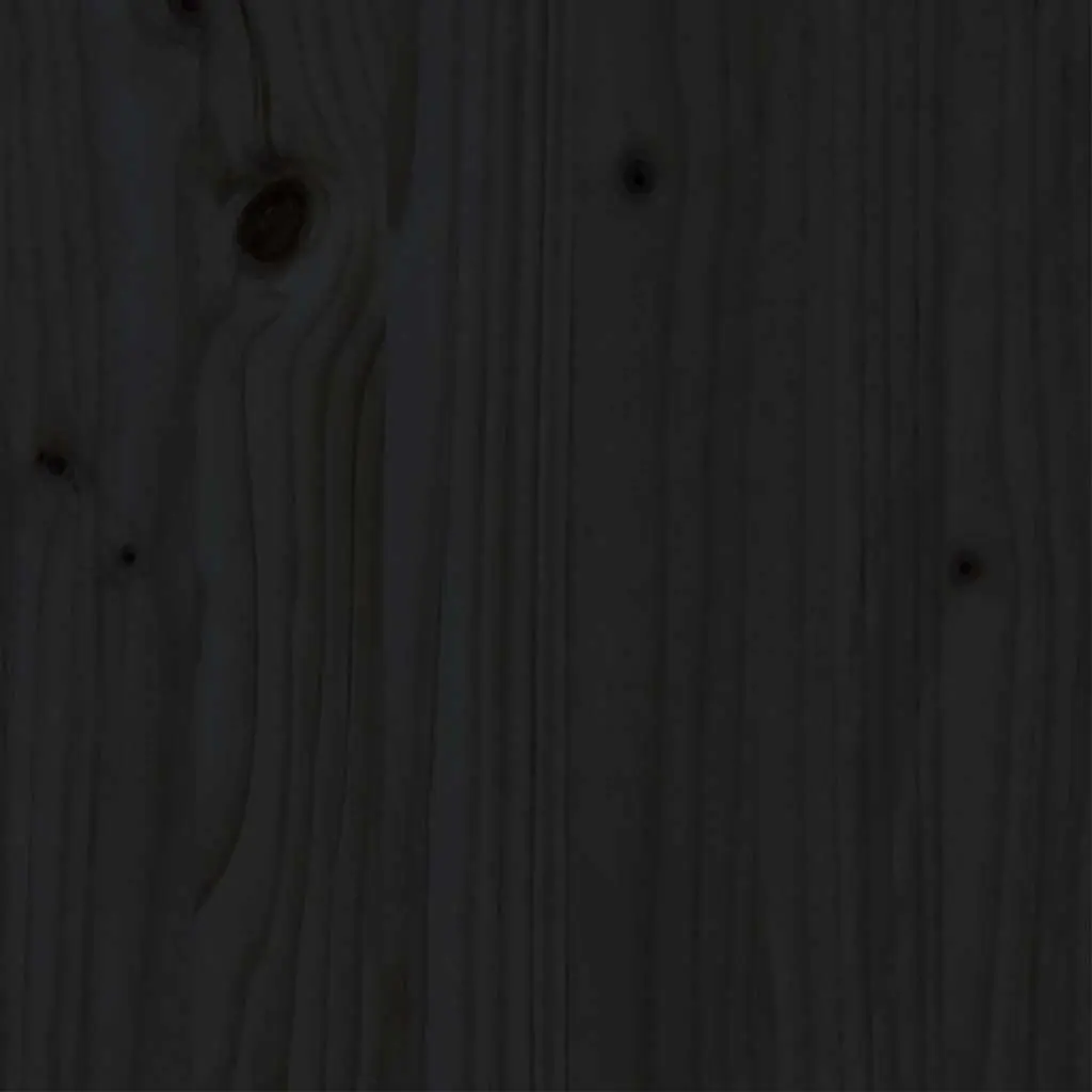 Black Solid Pine Single Bed Frame with Headboard