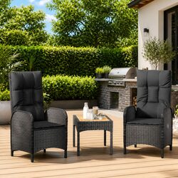 Premium Curved Backrest Outdoor Chairs Set - 2 Pcs