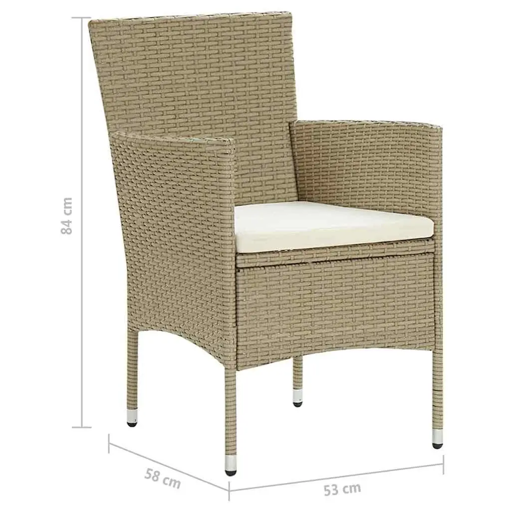 Outdoor Dining Chairs 4 pcs Garden Seating Set Hand-Woven PE Rattan with