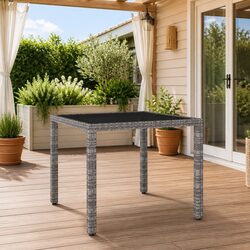 Stylish Grey Garden Table with Durable Construction 90x90x75cm