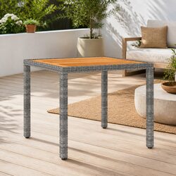 Stylish Grey Garden Table 90x90x75cm for Outdoor Use