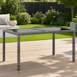 Stylish Garden Table 150x90x75 cm with Glass Top