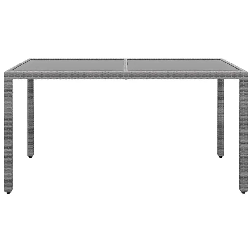 Garden Table 150x90x75 cm with Glass Top
