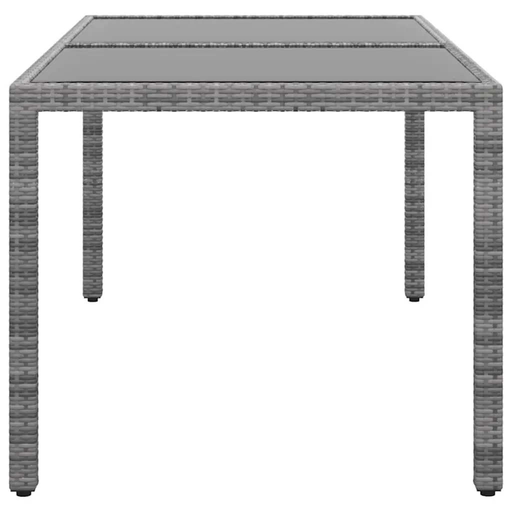 Garden Table 150x90x75 cm with Glass Top