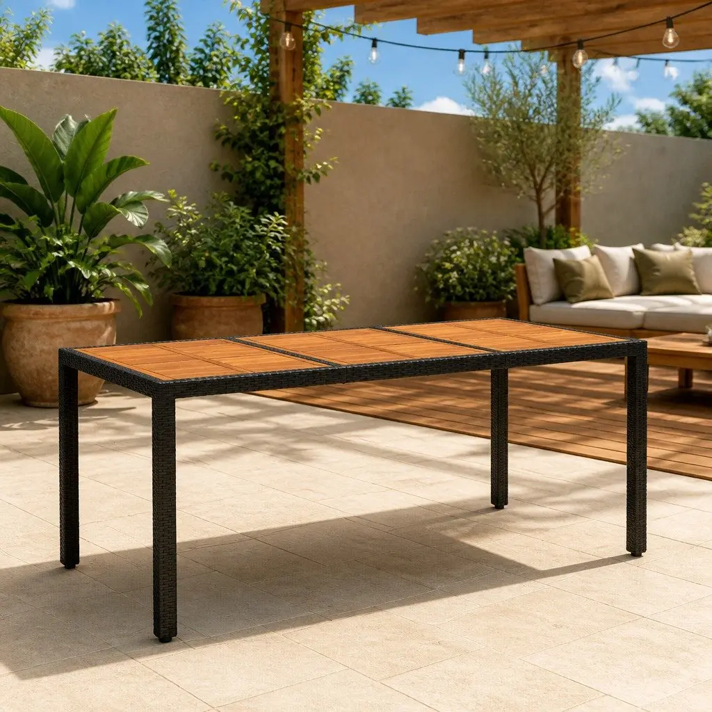 Garden Dining Table with Acacia Wood Top