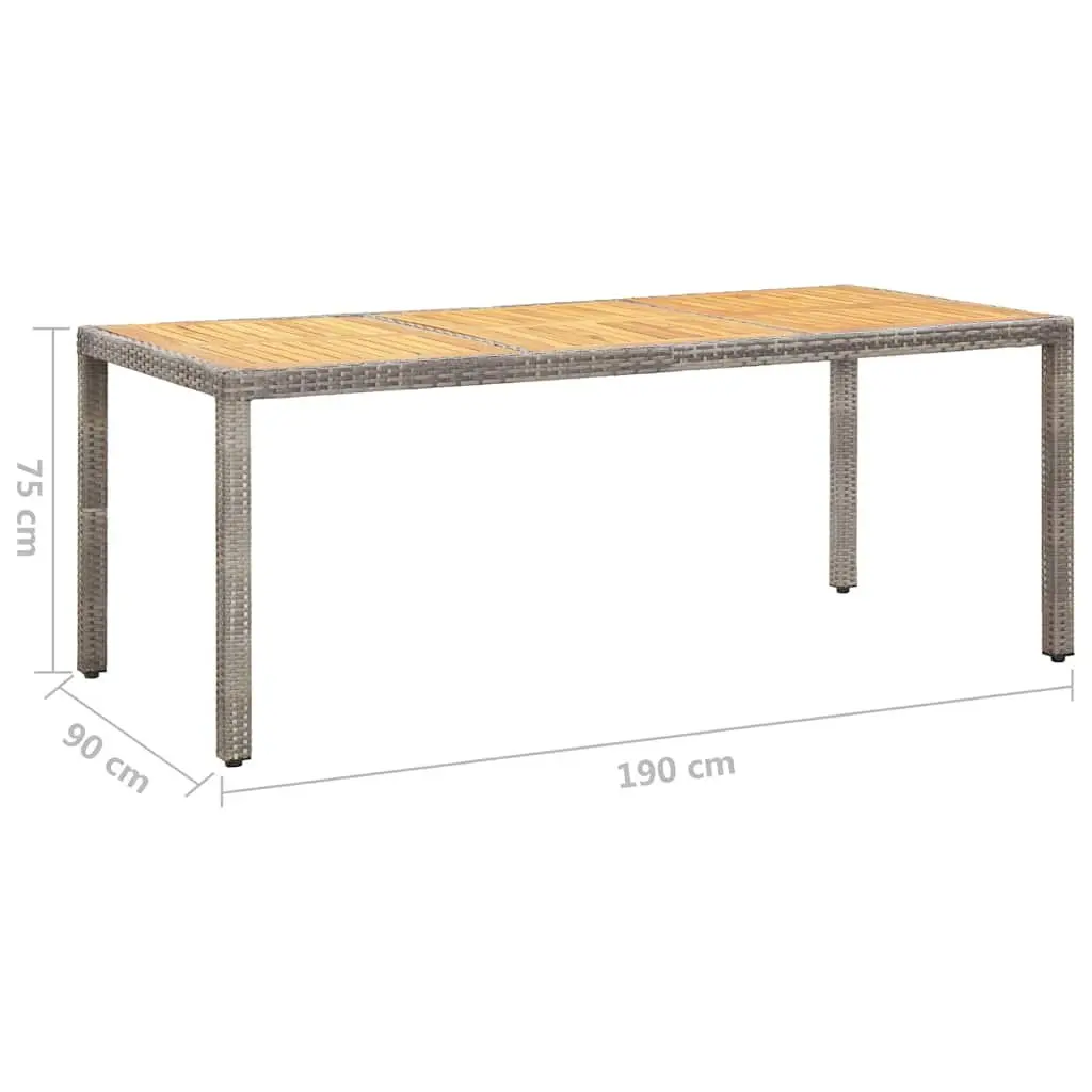 Grey Garden Dining Table for Outdoor Use