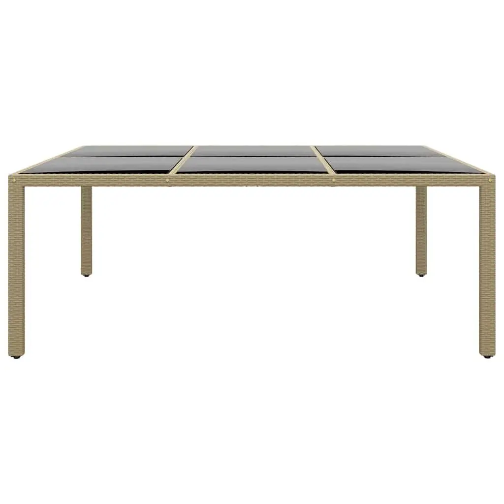 Outdoor Garden Table with Tempered Glass Top