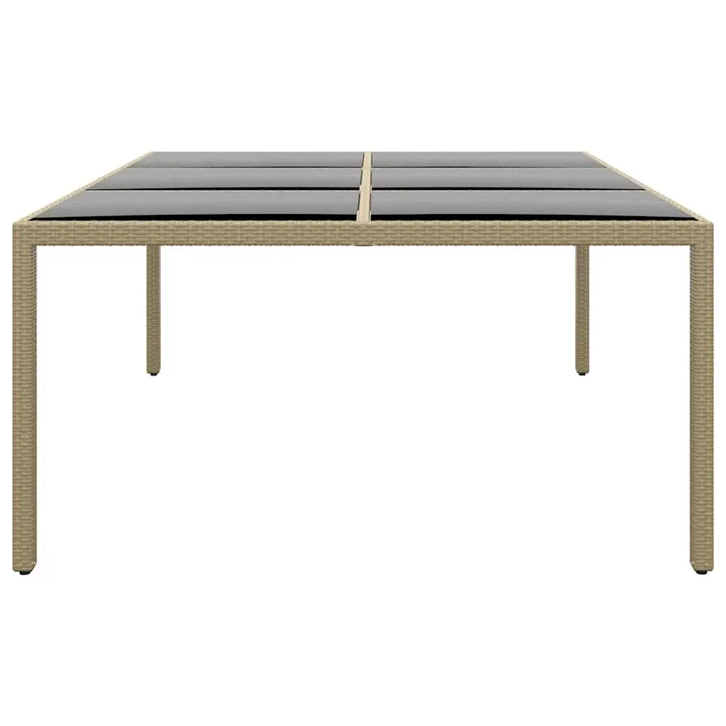 Outdoor Garden Table with Tempered Glass Top