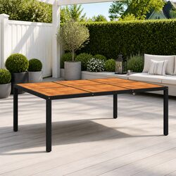 Sturdy Outdoor Garden Table 200x150cm Acacia Wood Black