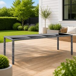 Durable Outdoor Patio Dining Table 250x100cm Grey