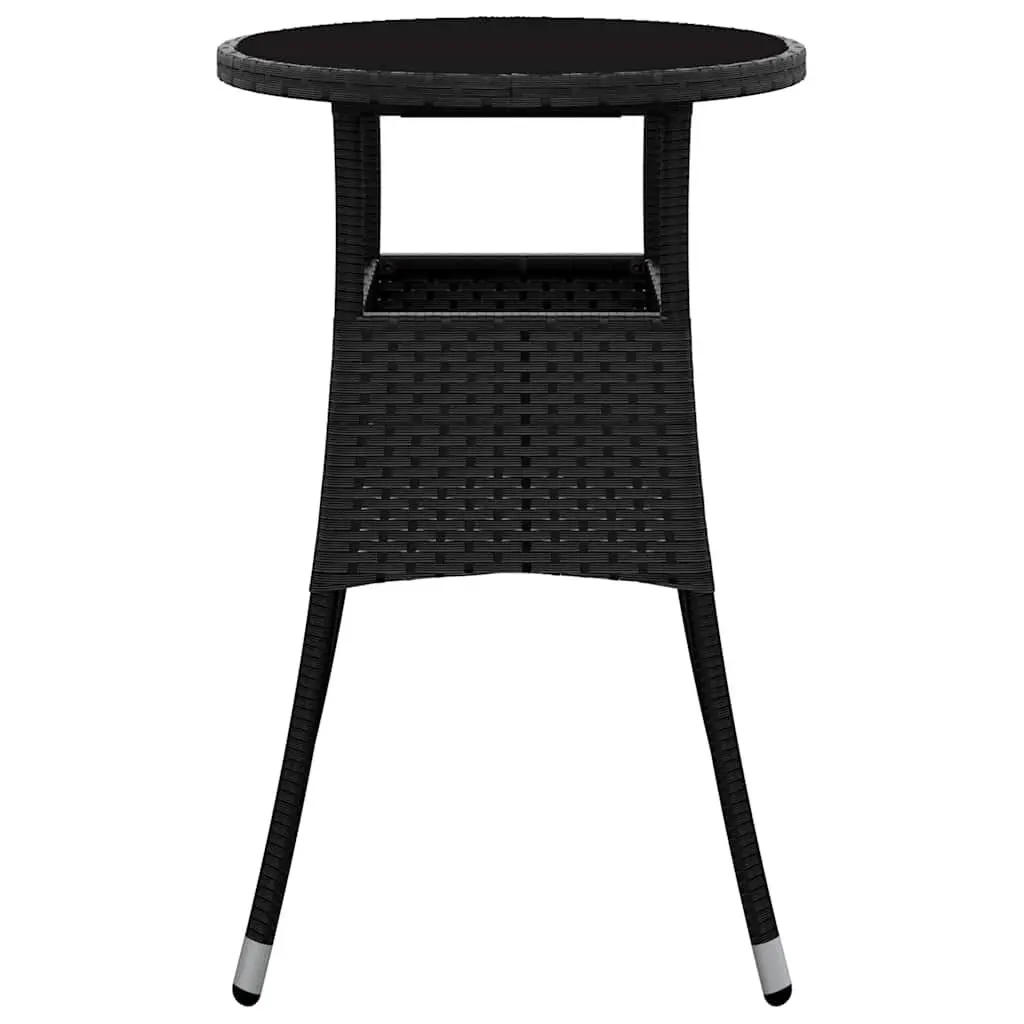 Garden Table with Ø60x75 cm Tempered Glass Top