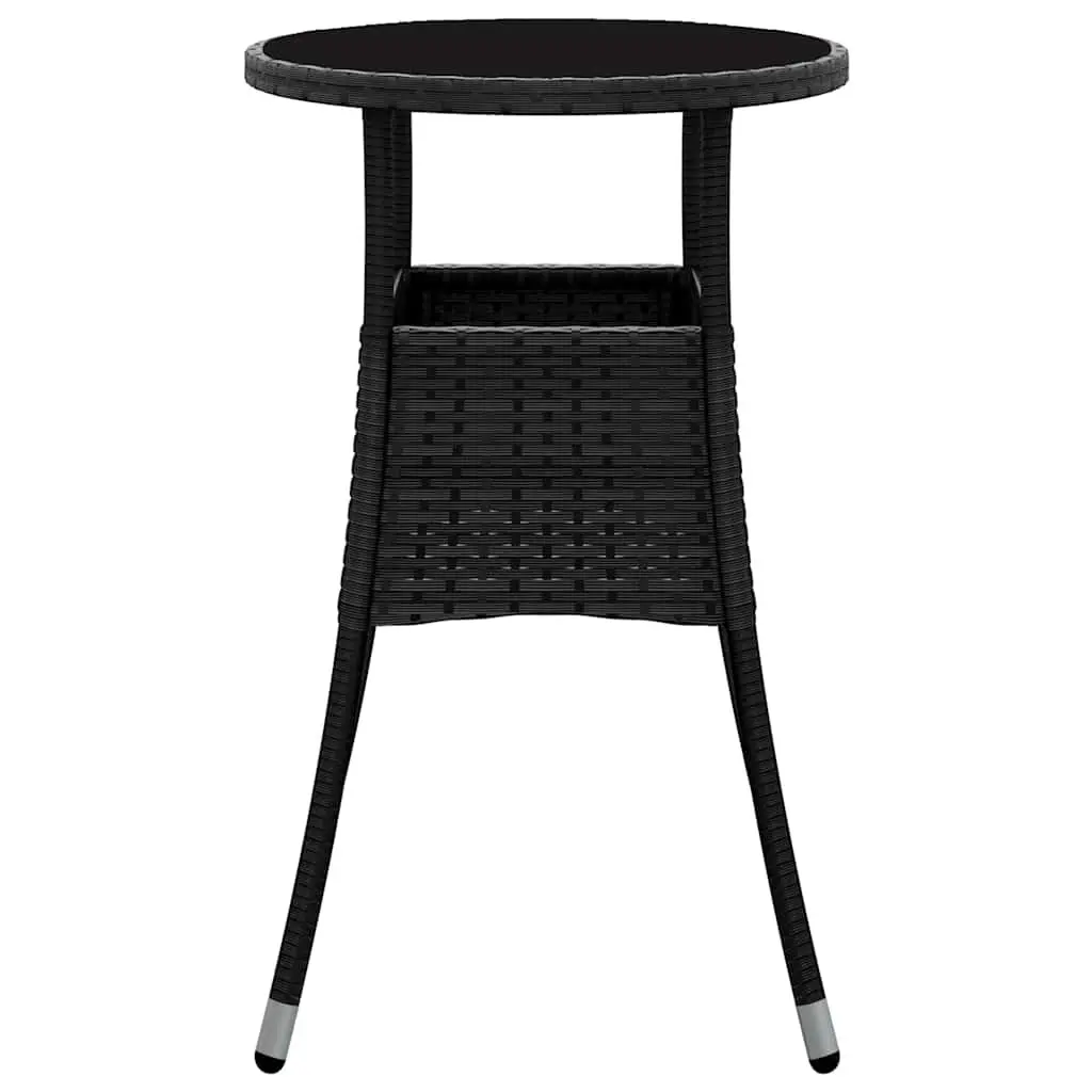 Garden Table with Ø60x75 cm Tempered Glass Top