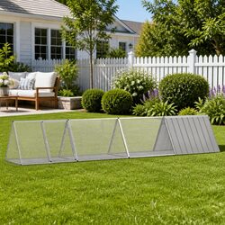 Rabbit Cage Outdoor Small Animal Hutch Grey Playpen Ventilated Expandable