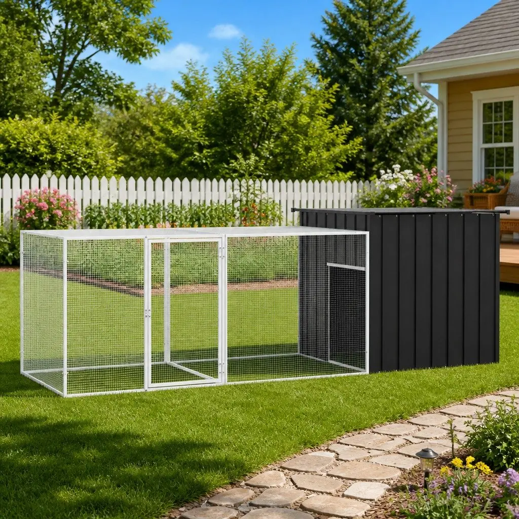 Chicken Cage Galvanised Steel 300x91x100 cm Anthracite