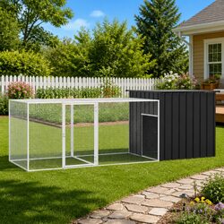 Durable Chicken Cage Anthracite 300x91x100 cm Galvanised Steel