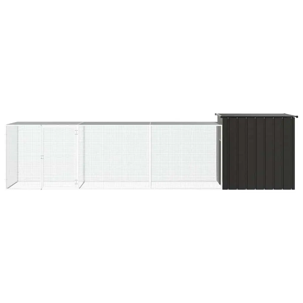 Chicken Cage Galvanised Steel 400x91x100 cm Anthracite