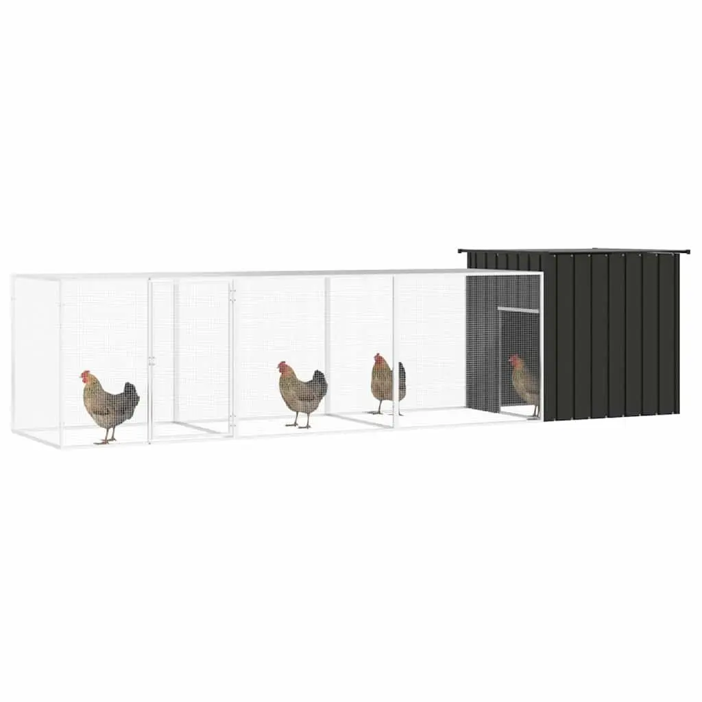 Chicken Cage Galvanised Steel 400x91x100 cm Anthracite