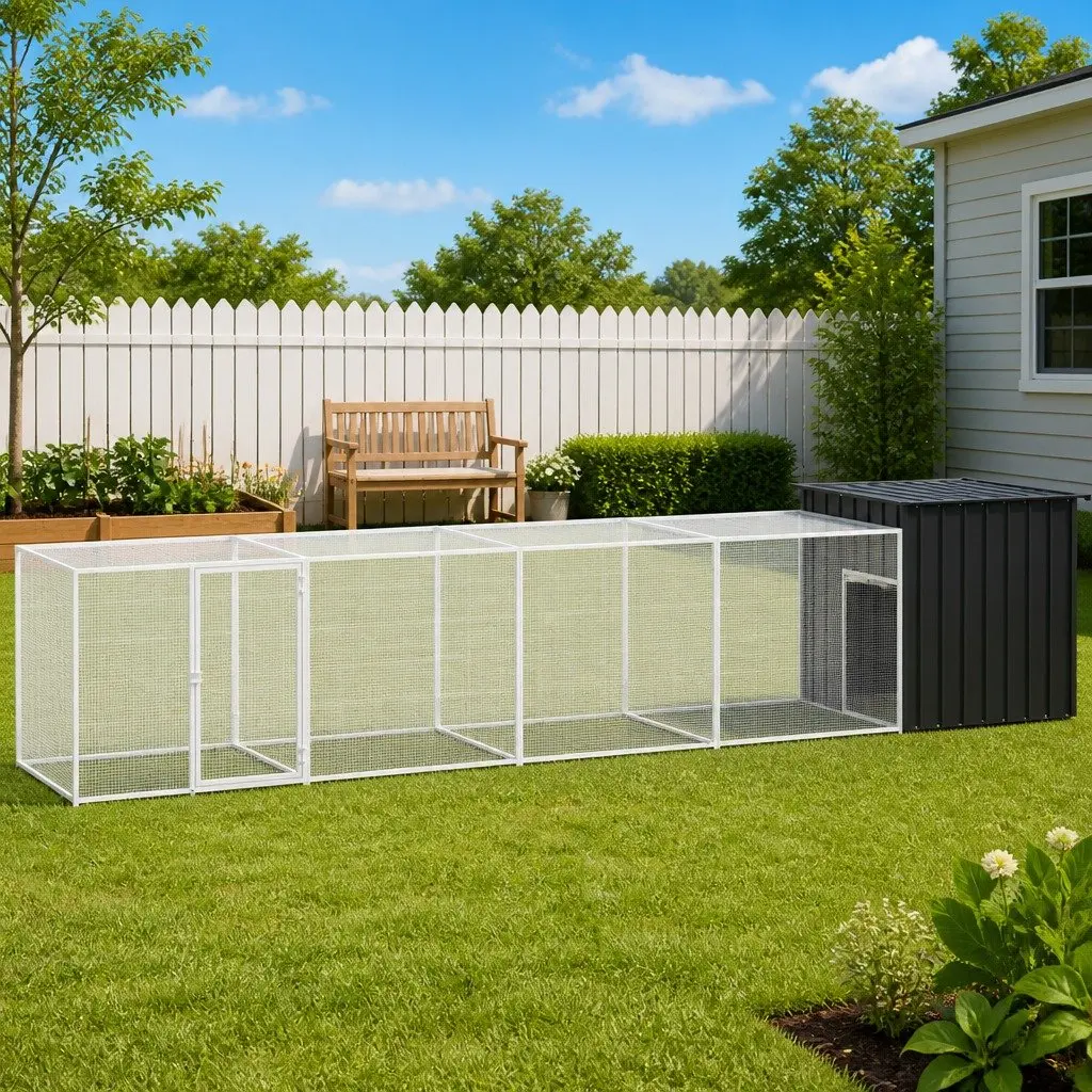 Anthracite Galvanised Steel Chicken Cage for Small Animals