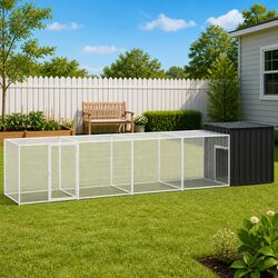 Durable Anthracite Galvanised Steel Chicken Cage for Small Animals