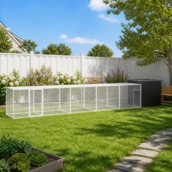 Small Animal Habitat Coop Run House in Galvanised Steel