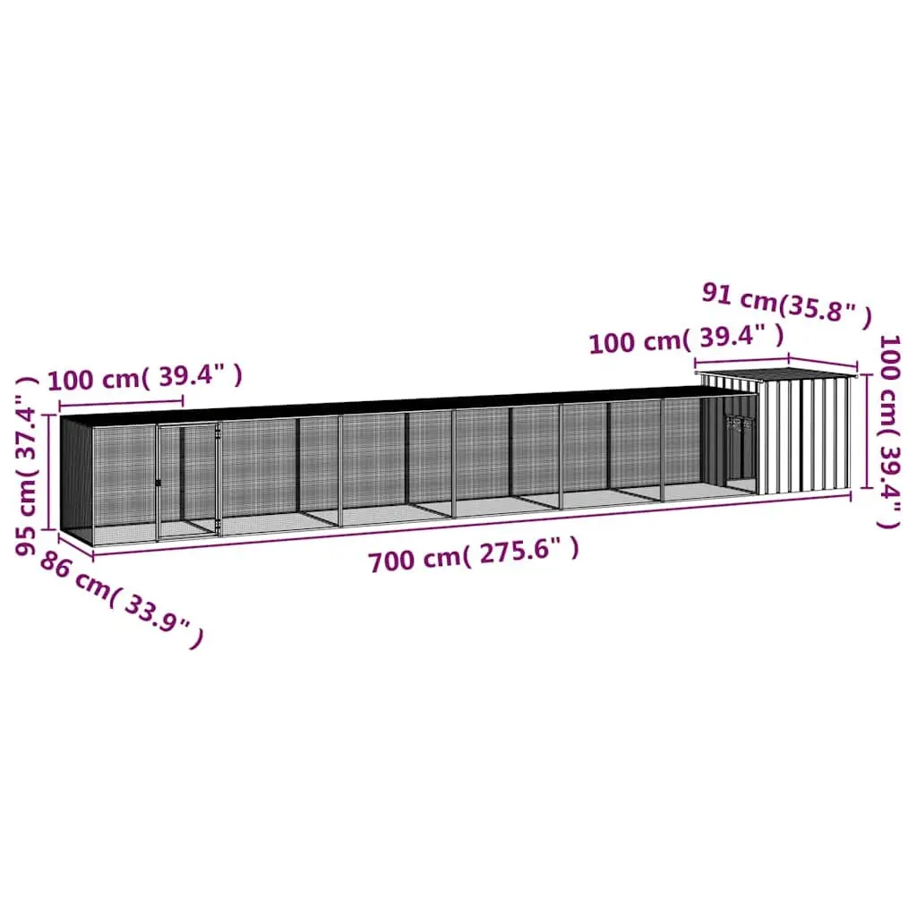 Anthracite Steel Chicken Cage for Small Animals