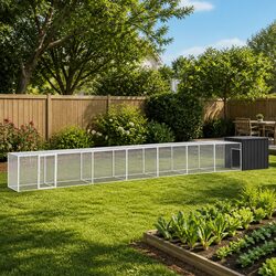 Large Outdoor Chicken Cage with Galvanised Steel Construction