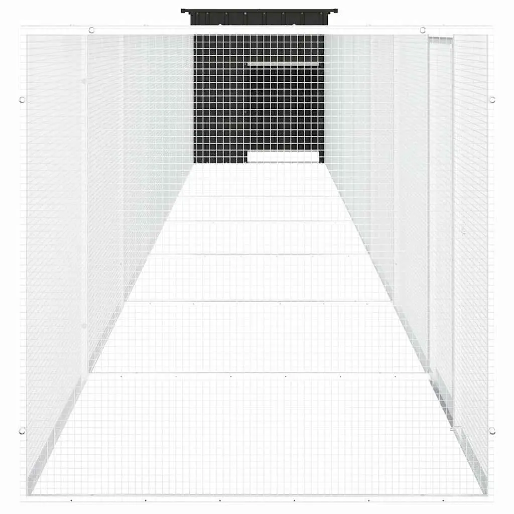 Chicken Cage Galvanised Steel Large Anthracite Outdoor Animal Pen Run House