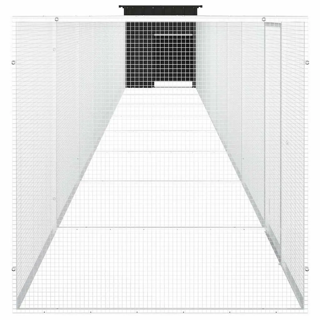 Chicken Cage Galvanised Steel Large Anthracite Small Animal Habitat Run Coop Enclosure