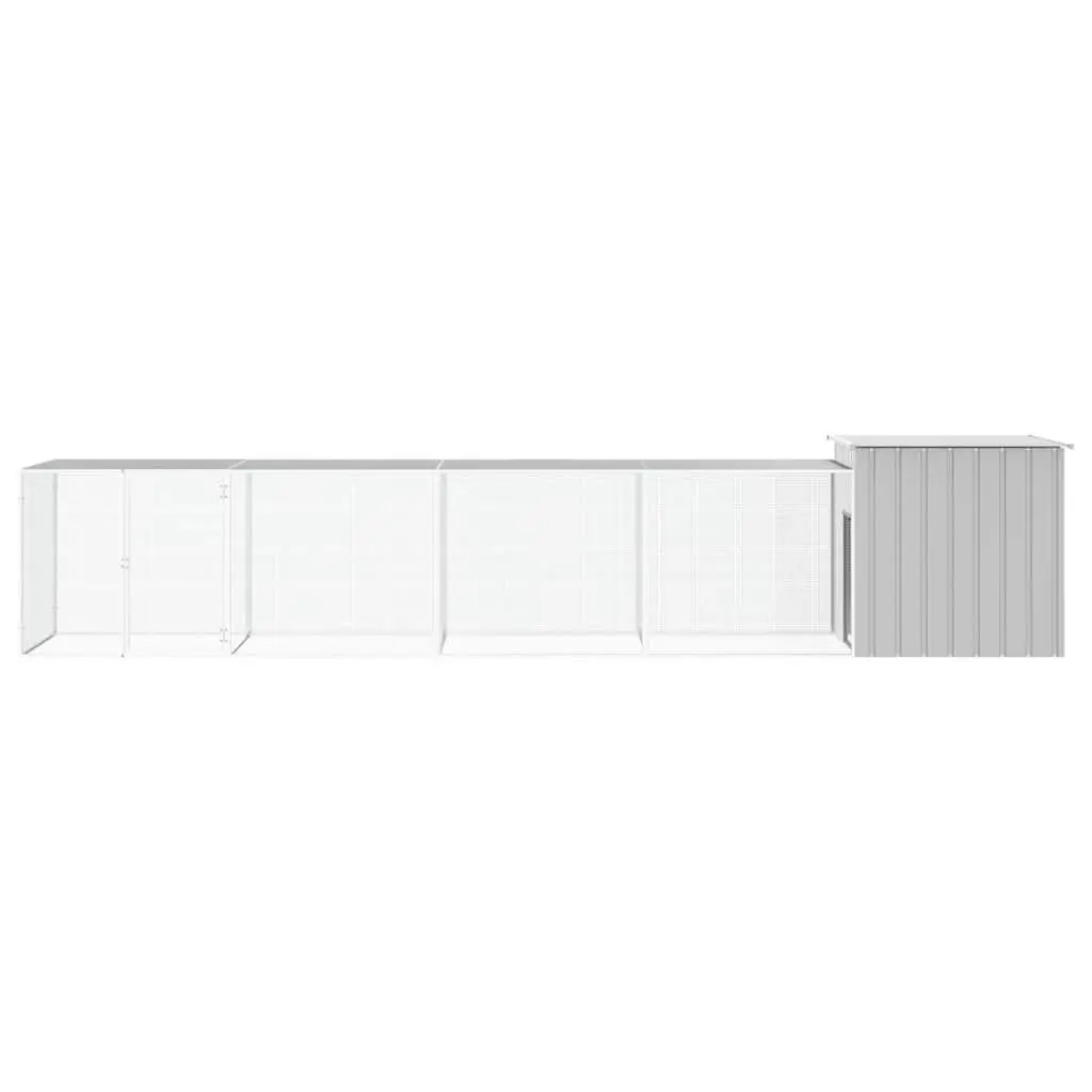 Chicken Cage Galvanised Steel 500 x 91 x 100 cm Grey Outdoor Small Animal Habitat