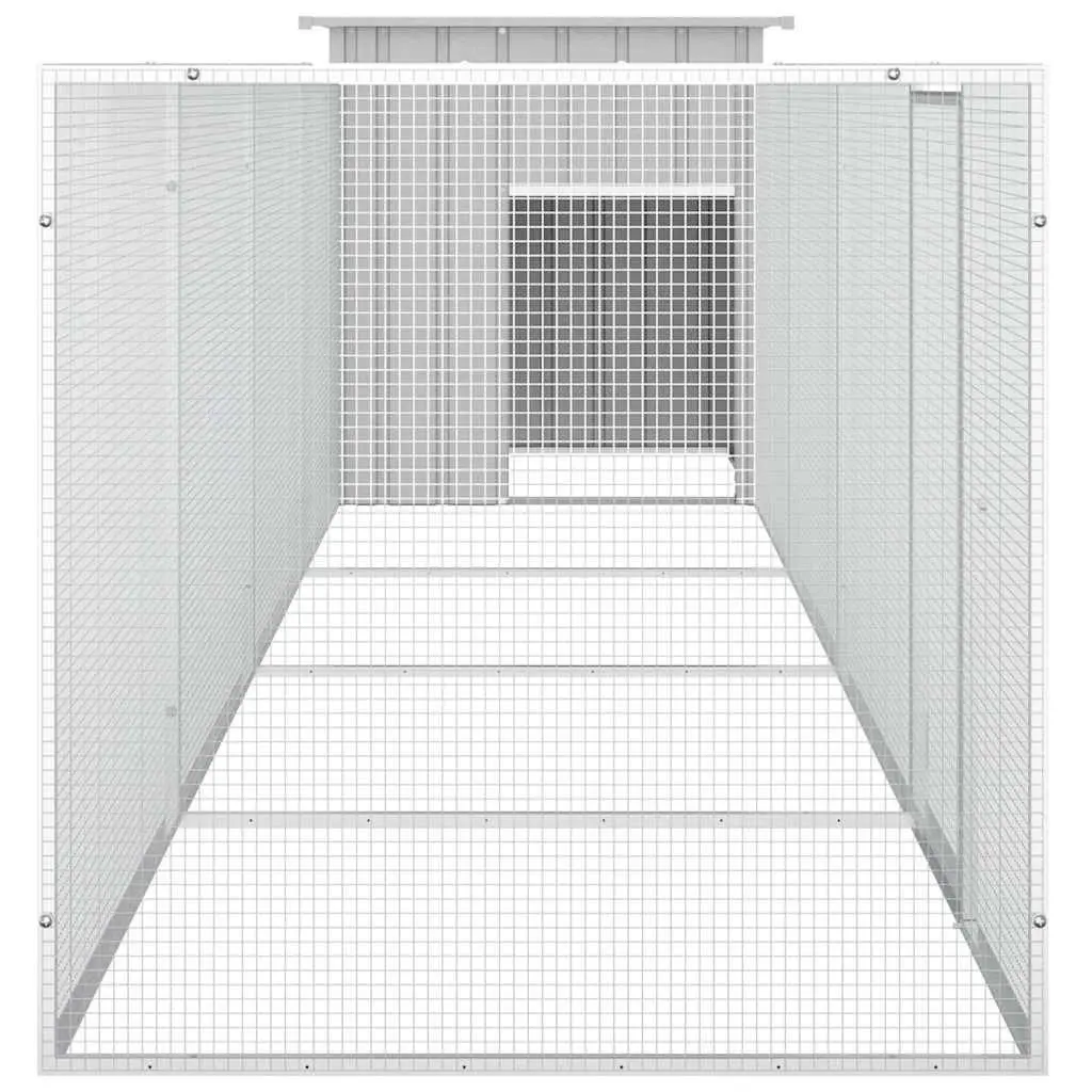 Chicken Cage Galvanised Steel 500 x 91 x 100 cm Grey Outdoor Small Animal Habitat