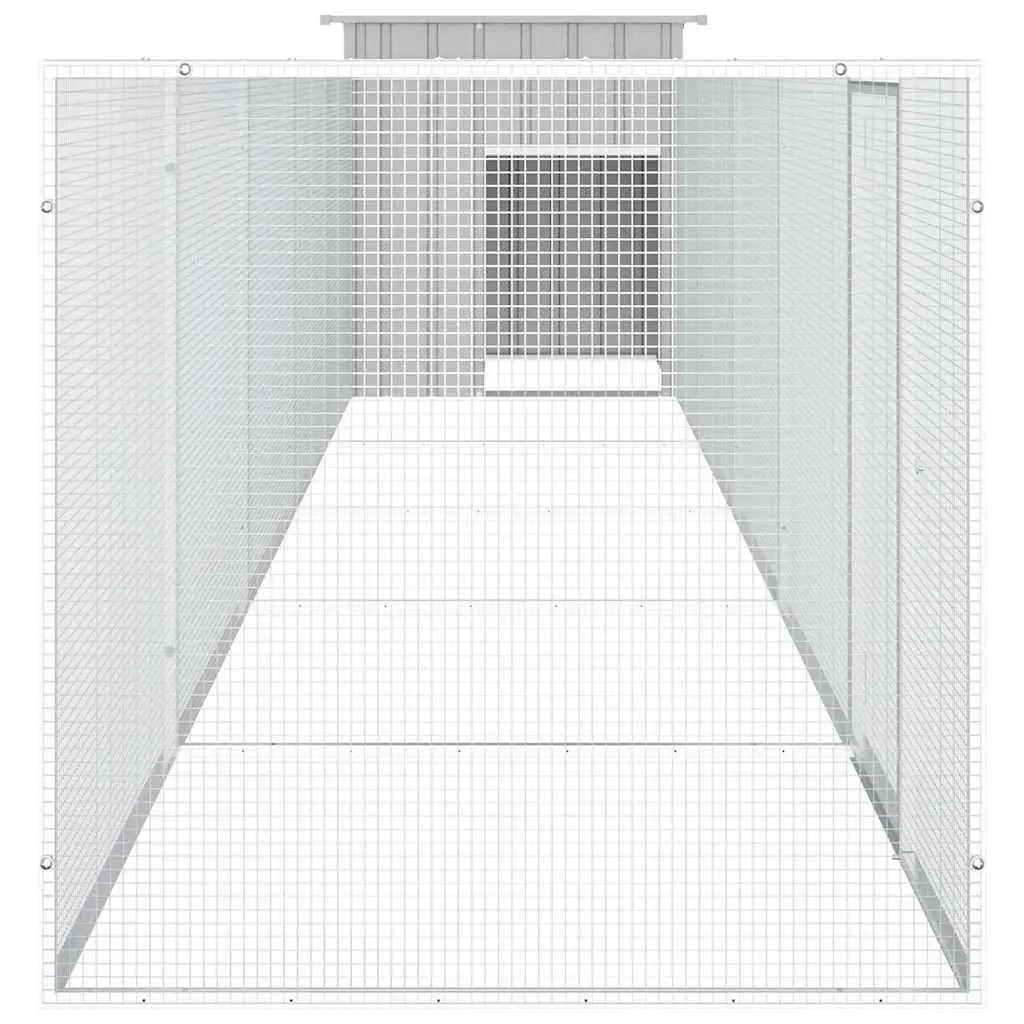 Grey Galvanised Steel Chicken Cage for Small Animals