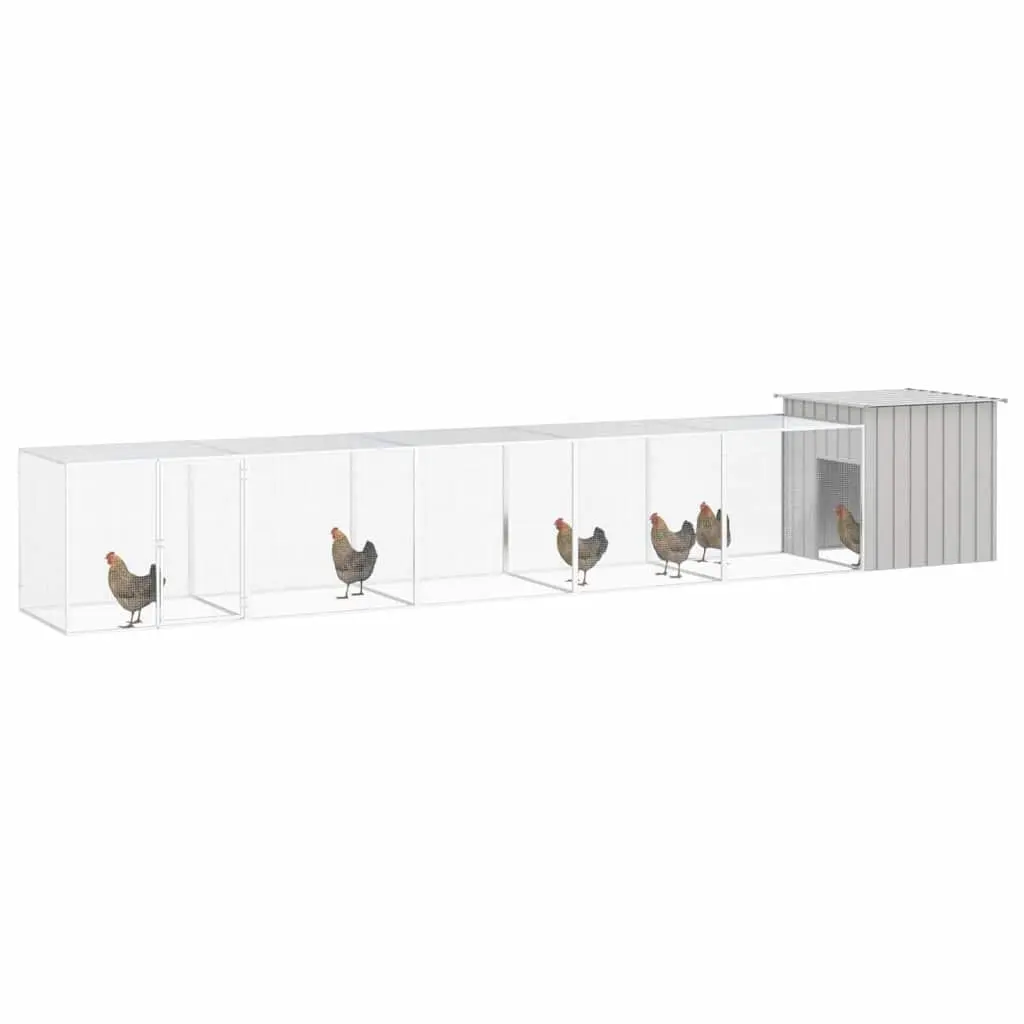 Grey Galvanised Steel Chicken Cage for Small Animals