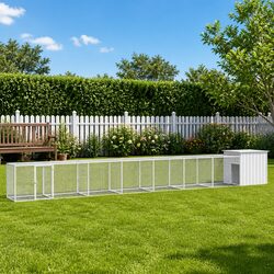 Durable Grey Galvanised Steel Chicken Cage 800x91x100cm