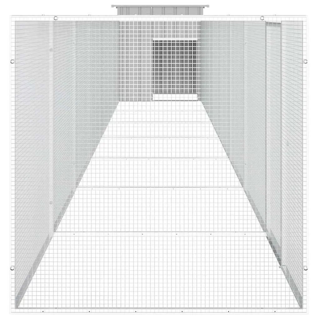 Grey Galvanised Steel Chicken Cage 800x91x100cm