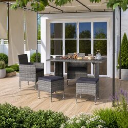 Durable 4-Piece Outdoor Garden Chair and Stool Set
