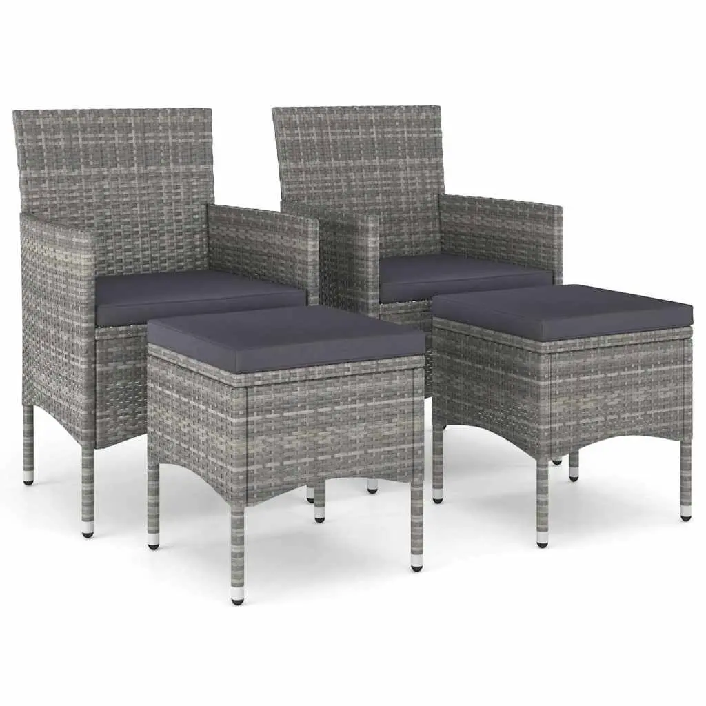 4-Piece Outdoor Garden Chair and Stool Set