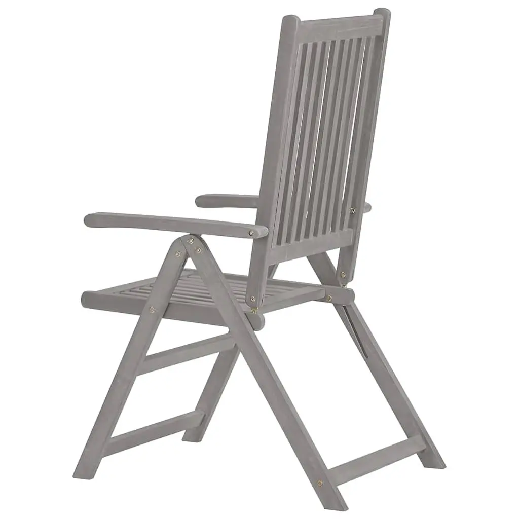3-Piece Garden Reclining Chairs Set Grey
