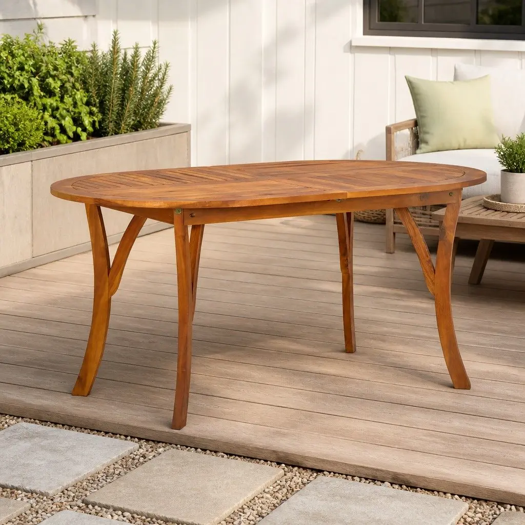 Garden Table Solid Acacia Wood Brown 150x90x75cm