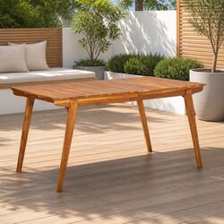 Brown Solid Acacia Wood Garden Dining Table 150x90x75cm