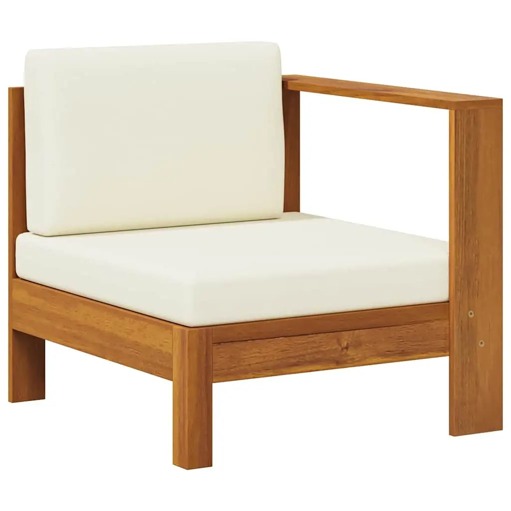 Middle Sofa Section with Armrest in Cream for Outdoor Spaces
