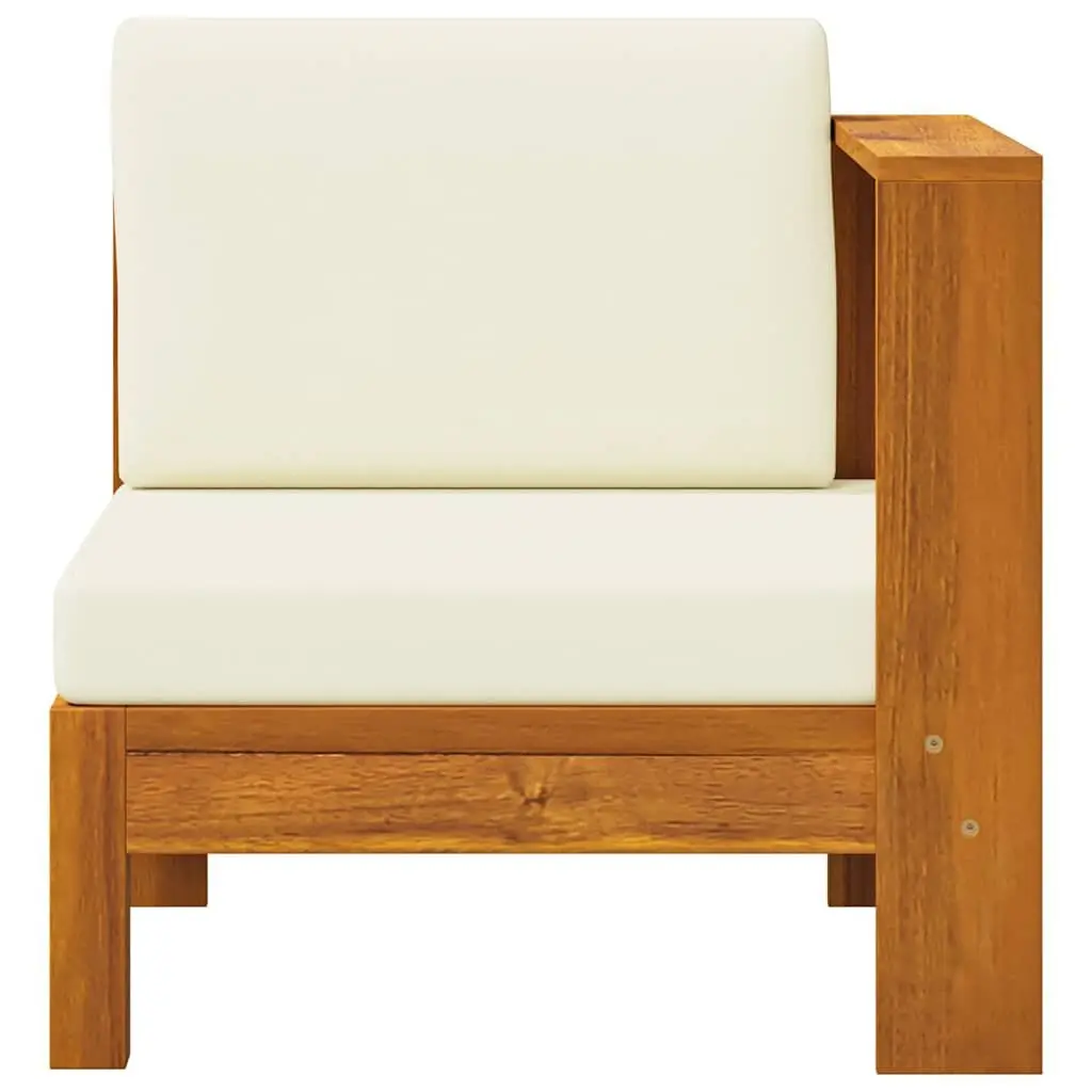 Middle Sofa Section with Armrest in Cream for Outdoor Spaces