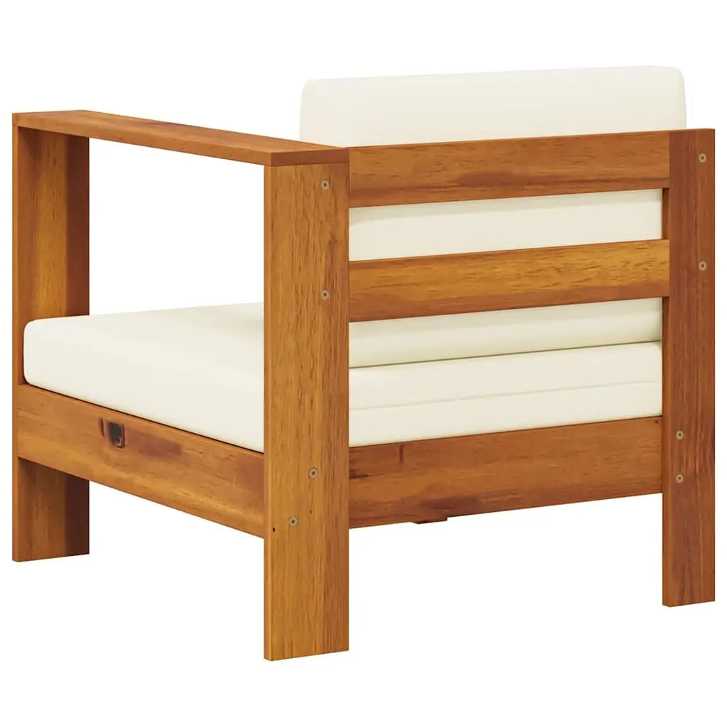 Middle Sofa Section with Armrest in Cream for Outdoor Spaces