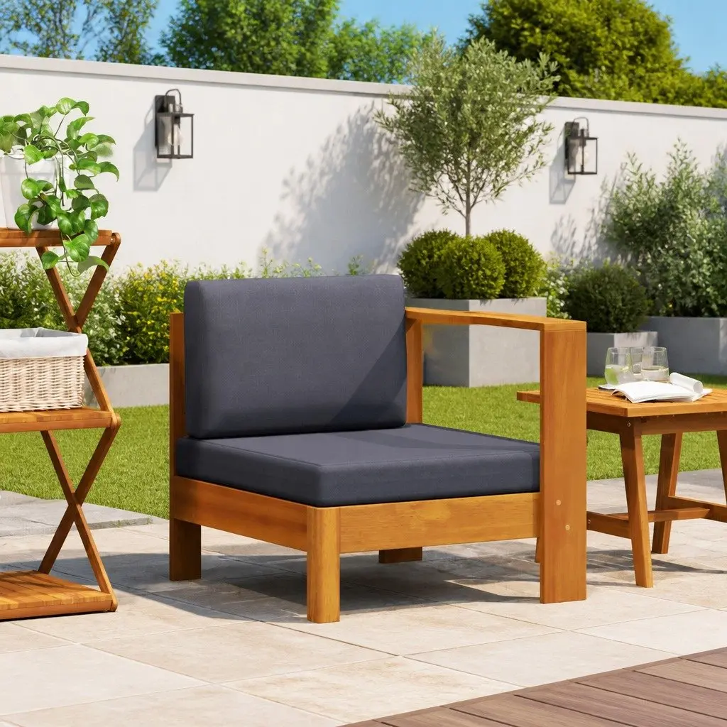 Outdoor Sectional Sofa Unit with Armrest in Grey