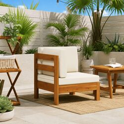 Premium Outdoor Corner Sofa with Cream Cushions
