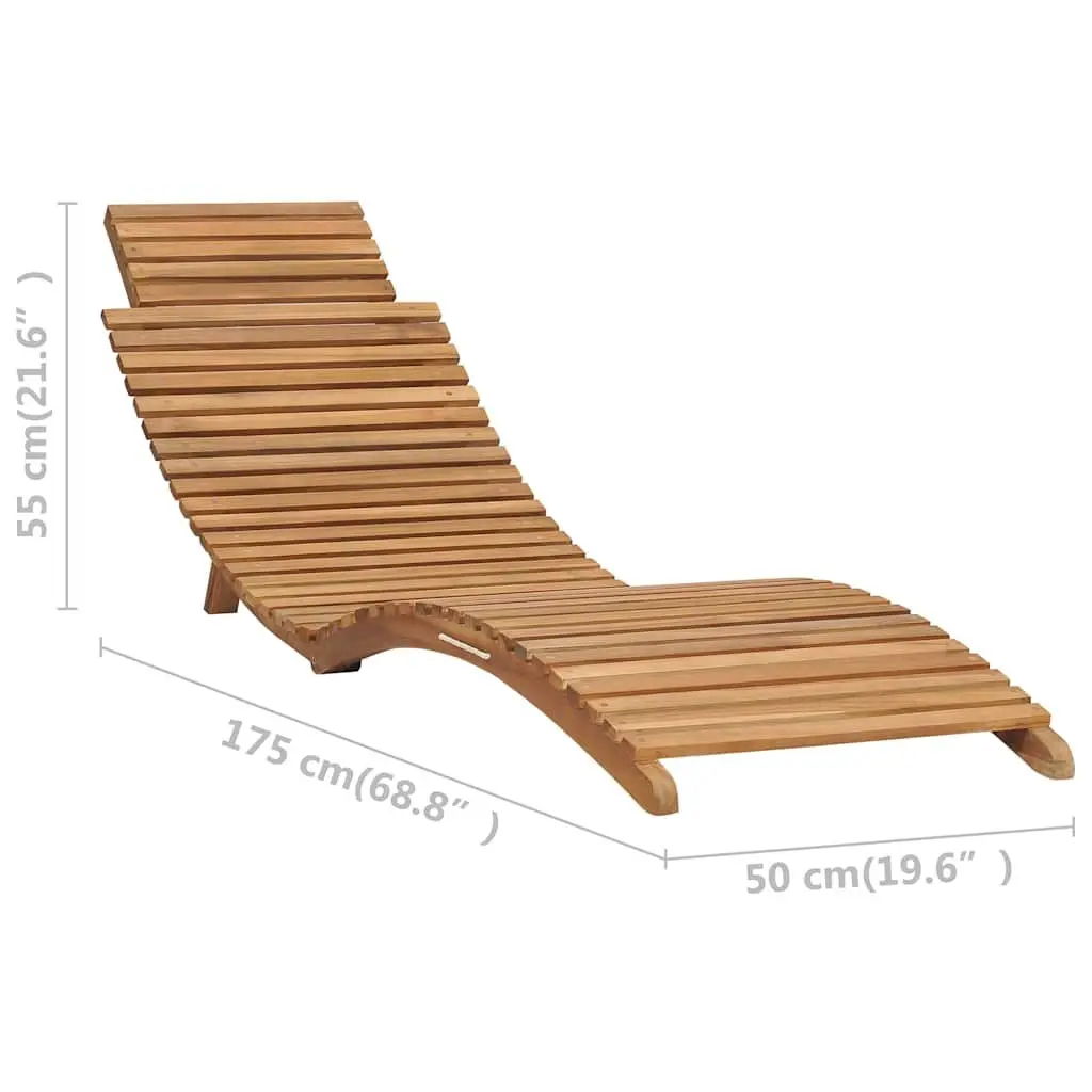 Folding Sun Lounger with Table for Outdoor Use