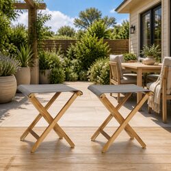 Solid Wood Folding Chairs Set of 2 for Garden and Patio